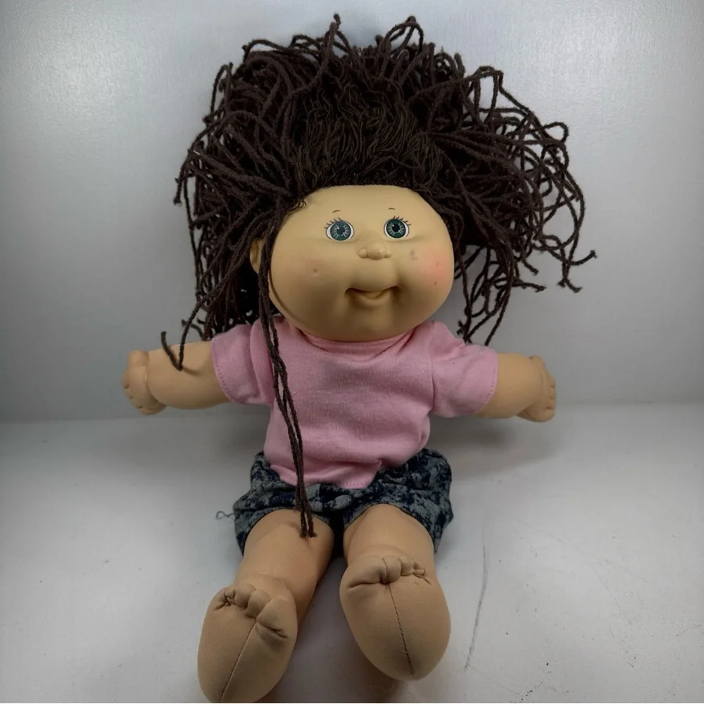 CABBAGE PATCH KID DOLL HASBRO girl  CRIMP N CURL BROWN‎ HAIR  Unique VTG.